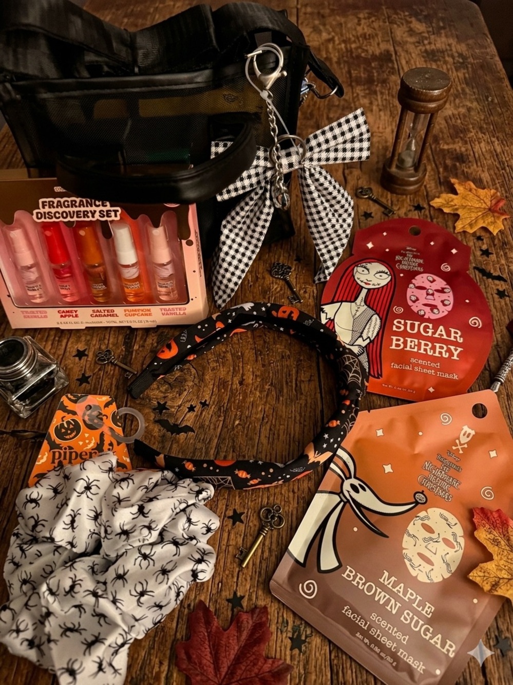 Halloween Gift set , crossbody, face masks, headband,fall scent set & scrunchie